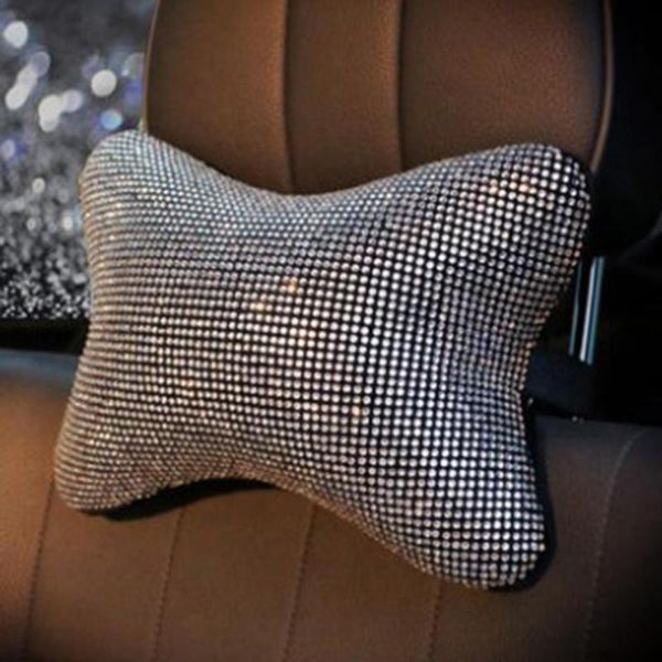 

seat cushions 80% sell lady rhinestone car shoulder neck protection pillow auto interior accessories