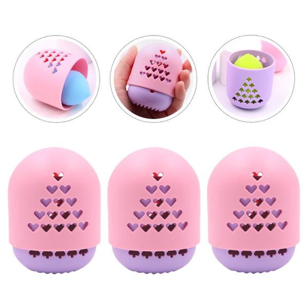 

storage bottles & jars 3pcs makeup beauty box sponge travel container egg