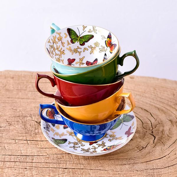 

cups & saucers nordic luxury cup handmade coffee ceramic gold eco friendly reusable tazas cafe kitchen drinkware db60bd