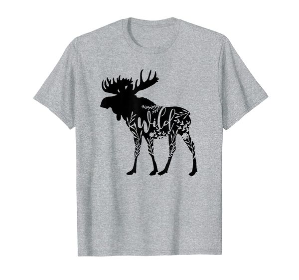 

cute moose wild moose t-shirt, White;black