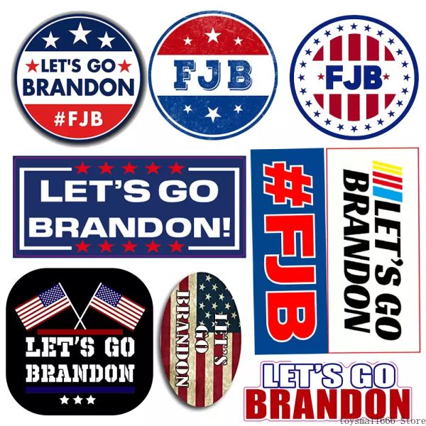 

let's go brandon stickers flags for car cellphone cups universal tags decoration dhl