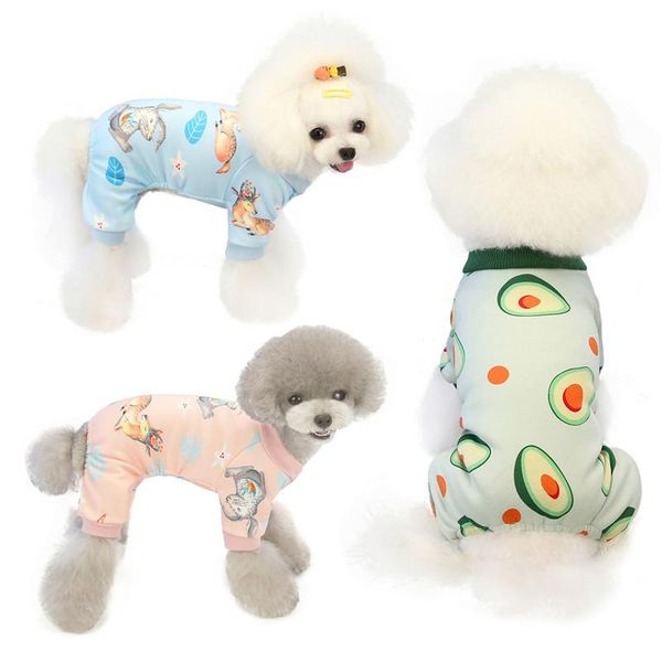 

dog apparel cute print cotton puppy cat pajamas summer clothes pet jumpsuit for small dogs chihuahua shih tzu overalls roupa cachorro