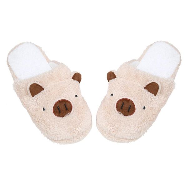 

slippers sagace shoes women winter warm lovely flip flop cute pig shape home floor soft stripe spring, Black