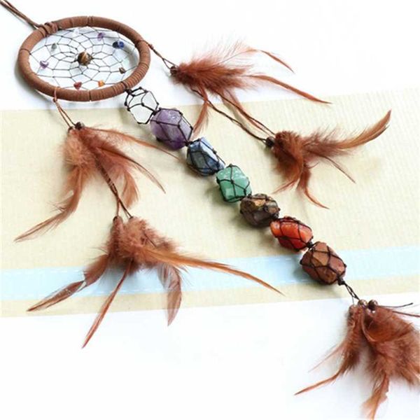 

colors chakra tumbled gemstone tassel spiritual meditation hanging china style ornament natural stone car home decoration decorative objects