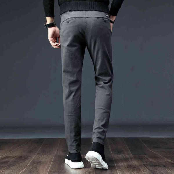 

men's pants thick mens elastic waist casual sport man autumn winter slim fit male trousers cotton pant plus size 28-38 v2wg, Black