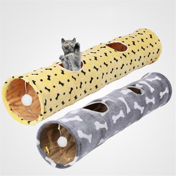 

cat toys collapsible channel small animal play tube practical foldable pet tunnel holes kitten tent cats hiding training toy