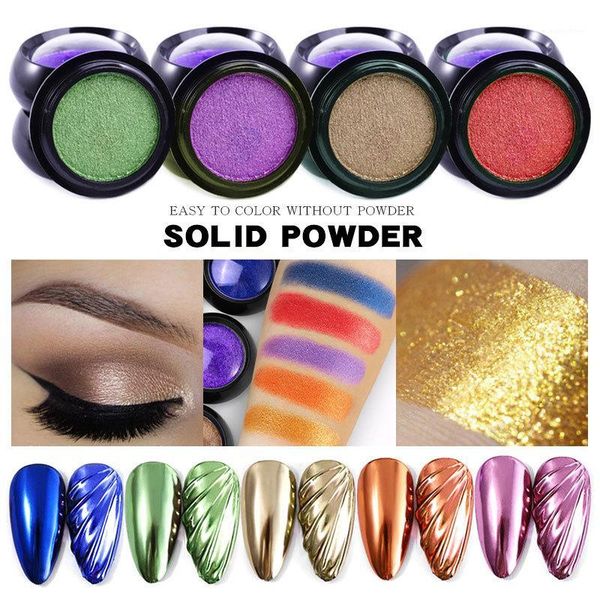 

box solid mirror nail powder glitter dust metallic metal effect chrome pigment nails accessories art decorations1, Silver;gold