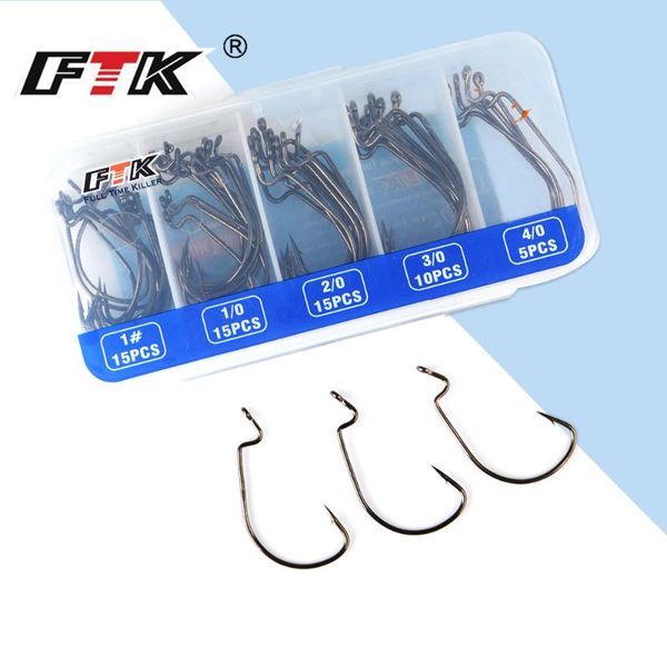 

fishing hooks ftk hook 60 pcs/lot baitholder lure bass holder tying crank set saltwater needle fishhook 709