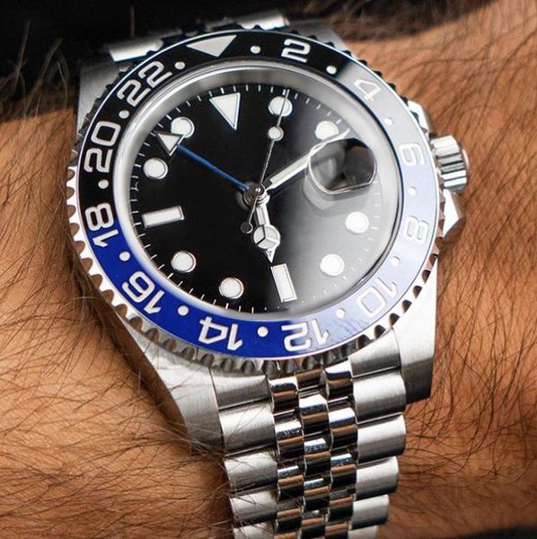 

luxury men's mechanical watch carved digital fashion ceramic bezel sapphire glass 2813 automatic movement mechanicals stainless steel s, Slivery;brown