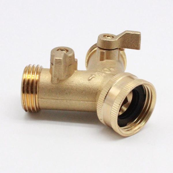 

watering equipments y valve garden hose tap splitter connector brass heavy-duty 2 gardening repair joint way solid female