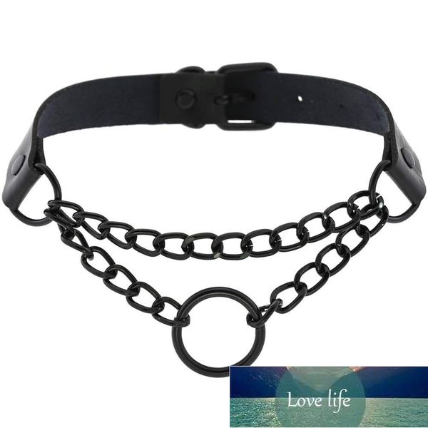 

kmvexo black chain necklaces for women men gothic punk statement choker necklace cosplay anime harajuku street jewelry 2019, Golden;silver
