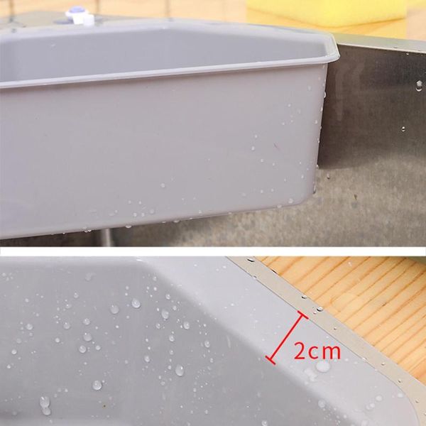 

kitchen storage & organization triangular corner sink drain rack shelf basket food strainer vegetable fruit drainer sponge holder filter ser