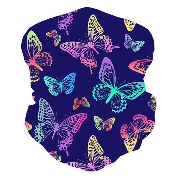 

outdoor headband scarf neck windproof sun protection half face bandana 3d butterfly print scarves dust-proof mask cycling caps & mask, Black