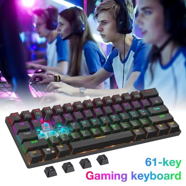 

keyboard mouse combos 61 key mechanical type-c wired led backlit axis gaming for win2000/ xp/vista/win7/ win8/ win10