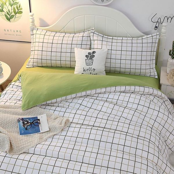 

bedding sets simple lattice bed covers and comforters four piece set nordic green household net red quilt cover three