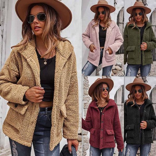 

women's thick fur coat autumn/winter coat sweater, Black