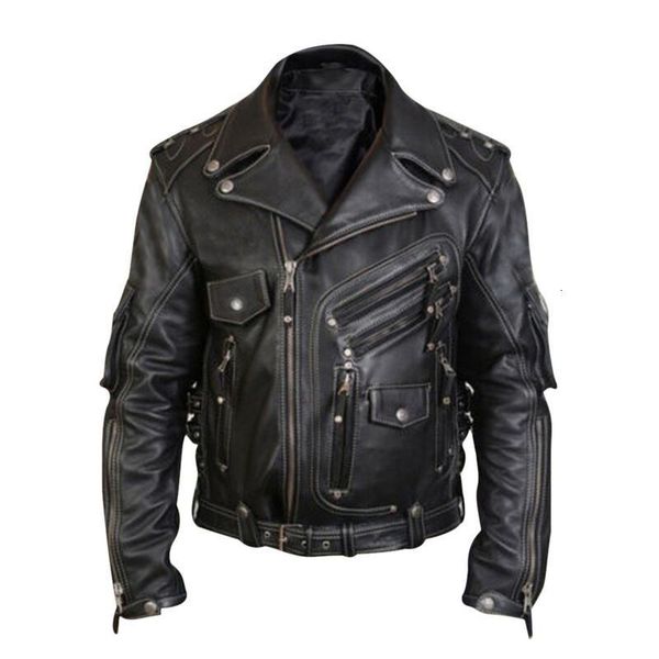 

men's fur & faux luxury leather jackets winter spring men casual silm biker coat fashion stand collar motorcycle jacket runt, Black