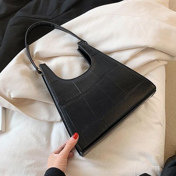 

evening bags baguette design small stone pattern pu leather underarm bag for women 2021 luxury handbags and purses female trend shoulder