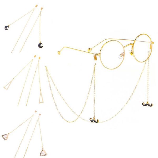 

sunglasses frames korean vintage pearls glass bead necklace mask chain strap hang on neck glasses holder rope for women, Silver