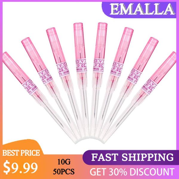 

tattoo needles emalla 10pcs 20g disposable gauge piercing iv catheter for ear nose navel nipple sterilised supplies