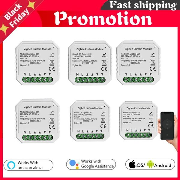 

smart home control zigbee 3.0 life curtain switch module for roller shutter blind motor with alexa google app