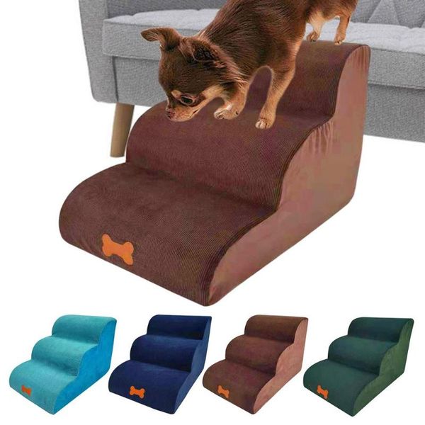 

kennels & pens three layers dog stairs ladder pet puppy pets cats training step ramp sofa bed for dogs play