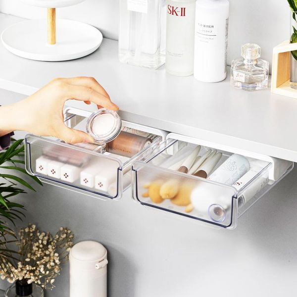 

storage drawers large capacity under desk drawer organizer,self-adhesive -up hidden box,office stationery organizer