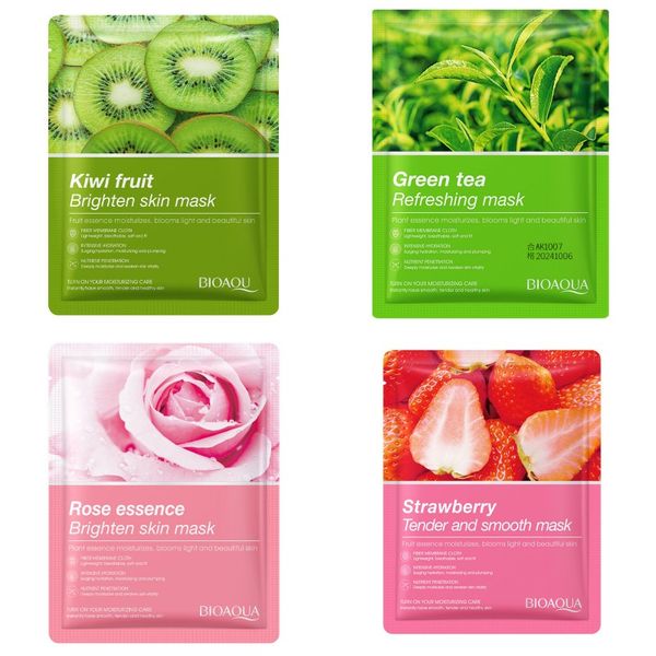 

bioaqua natural plant facial masks aloe green tea rose lavender moisturizing and nourishing facial mask sheets