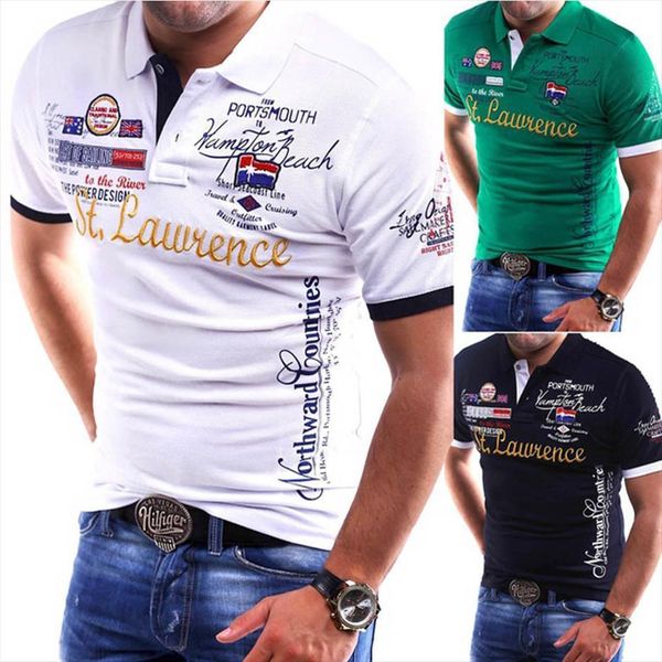 

suumer casual shirt guys men polos short sleeve printed male slim fit solid plus size, White;black