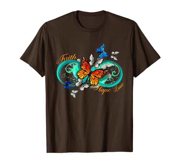 

faith hope love - butterfly lover t shirt, White;black