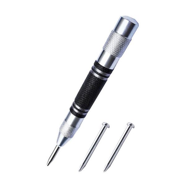 

professional hand tool sets automatic center punch locator silver black pin spring loaded mark hole for marking positioning