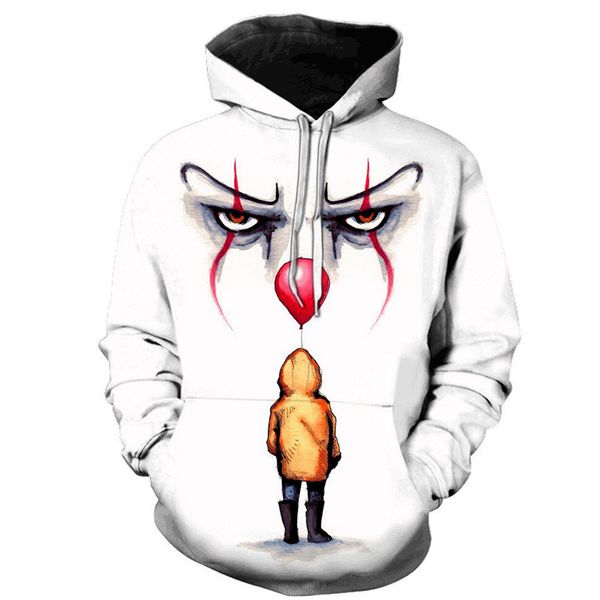 

halloween little back pattern men s 3d printing hoodie visual impact party punk gothic round neck sweatshirt hoodie, Black