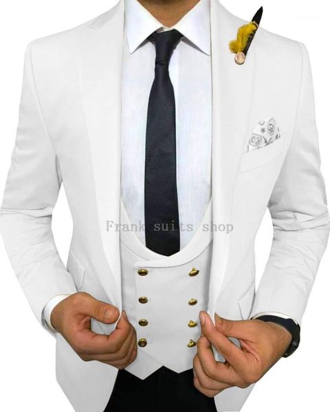 

custom made ivory suits mens formal skinny summer beach simple wedding tuxedo 3 piece men suit (jacket+pants+vest) men's & blazers, White;black