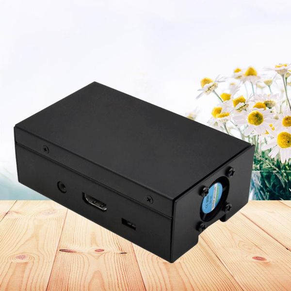 

storage boxes & bins metal case with cooling fan for raspberry pi 3 and 2(black)
