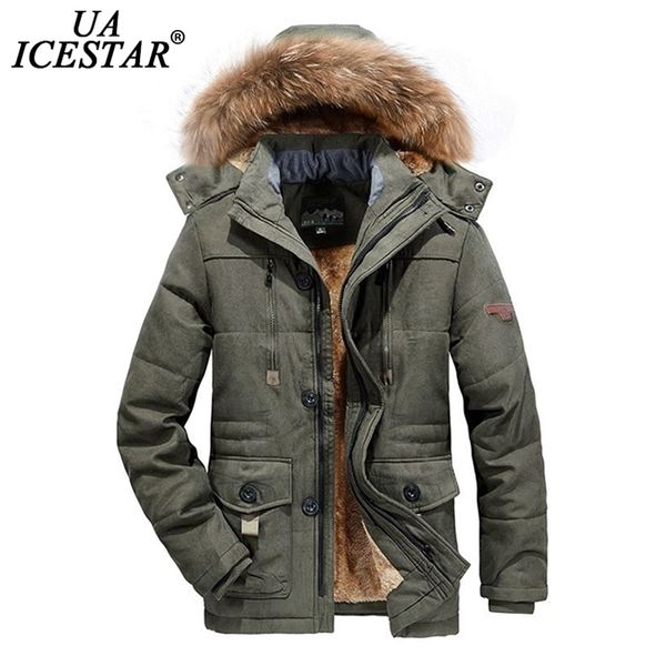 UAICESTAR Giacca invernale da uomo Parka Cappotto Collo di pelliccia Moda Addensare giacche calde Casual di alta qualità Grandi dimensioni 6XL Uomo 211129