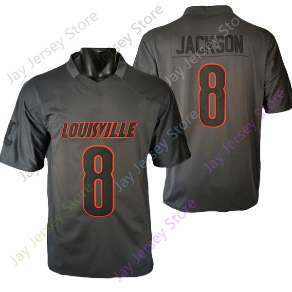 Louisville Football Jersey NCAA College Lamar Jackson Grau Größe S-3XL Alle Nähte Jugend Herren