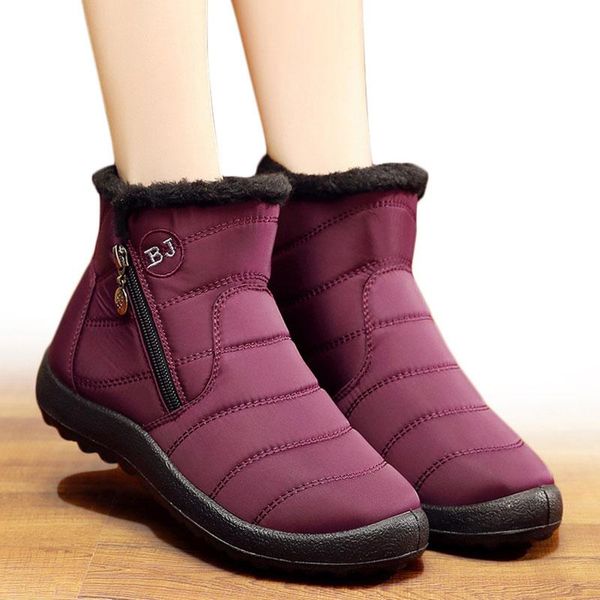 

boots winter women snow shoes 2021 tube thick warm waterproof casual woman plush ankle plus size, Black