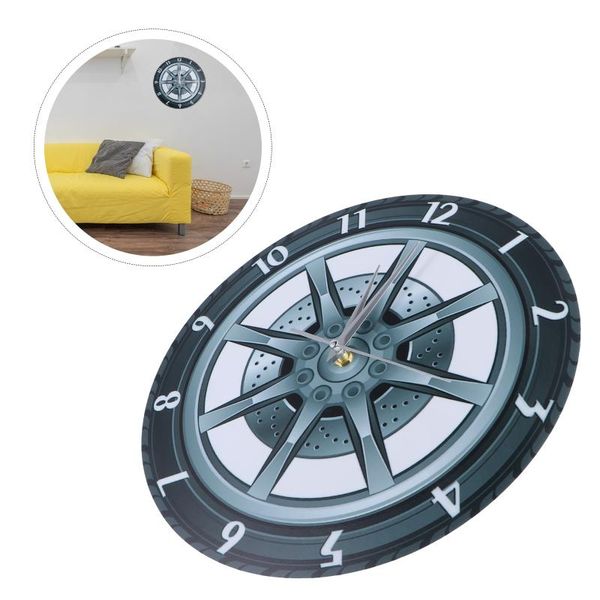 

wall clocks car wheel clock creative home decor modern living room mute
