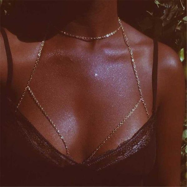 

fashion pretty women bra bikini beach harness necklace waist belly body chain jewelry #241361 p0811, Silver