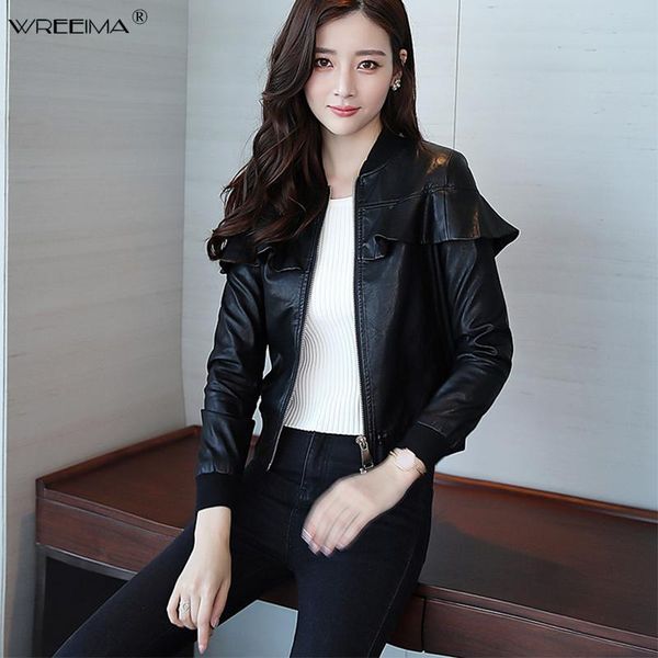 

women's leather & faux 2021 spring clothing hj27, Black