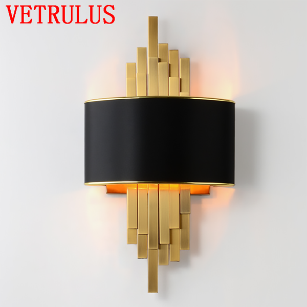 

morden metal pipe led wall light gold/black body nordic living room bedroom lights corridor sconce loft home decor lum lamp