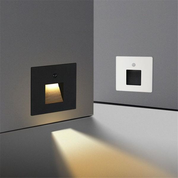 

outdoor wall lamps motion sensor led footlight aluminum embedded corner lamp waterproof step stair light villa el underground