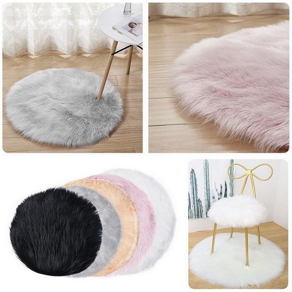 

carpets soft faux fur wool living room sofa carpet plush bedroom cover mattress xmas door window round rugs mat
