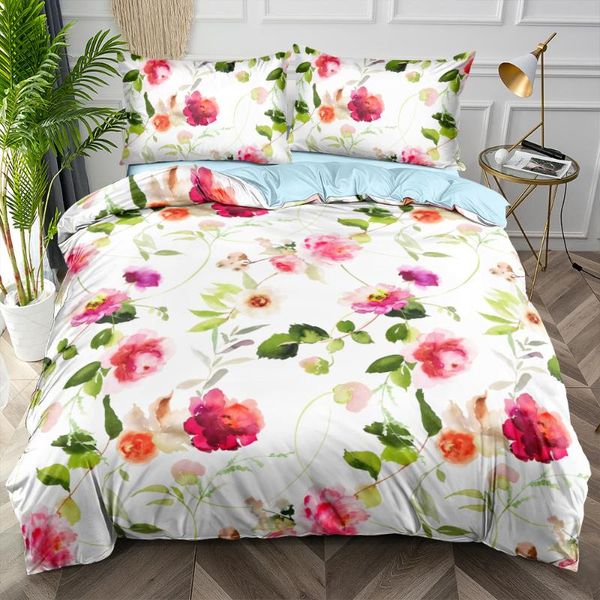 

bedding sets fashion flower set floral design duvet cover quilt covers 3-piece bed linens double single king sizes home textiles