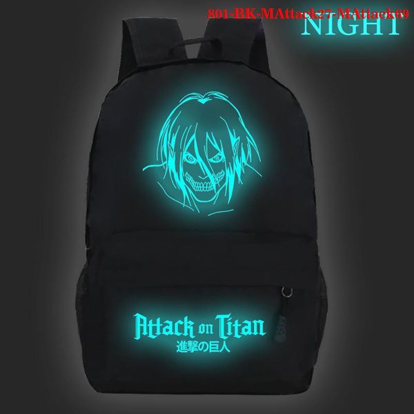 

backpack fashion attack on titan women girls shoulder bags teens boys school children travel luminous rucksack