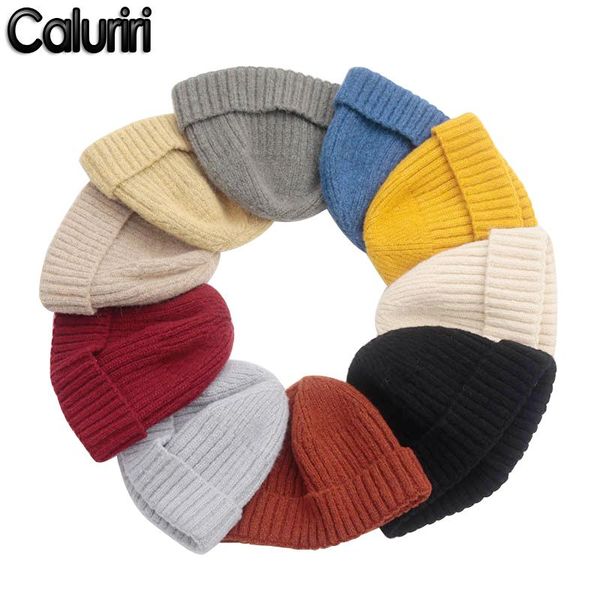 

beanies caluriri winter warm casual short thread hip hop hat men beanie female wool knitted skullcap elastic hats