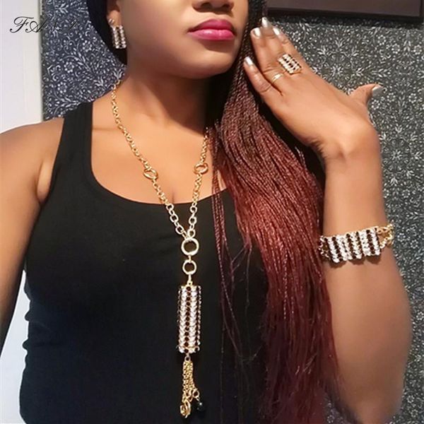 

earrings & necklace fani dubai gold colorful jewelry sets wholesale nigerian wedding woman accessories set fashion african beads, Silver