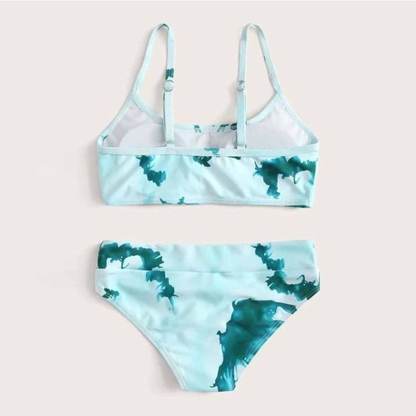 

tie dye print swimwear sets infant kids girls ruffles hollow summer swimsuit set outfits costume da bagno bambina one-pieces, Black