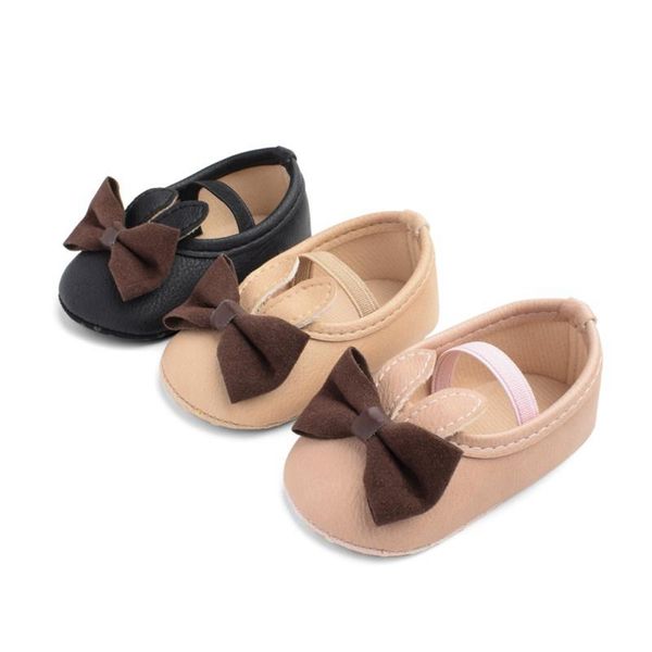 

first walkers toddler baby girls bow shoes pu leather soft sole crib spring autumn 0-18m