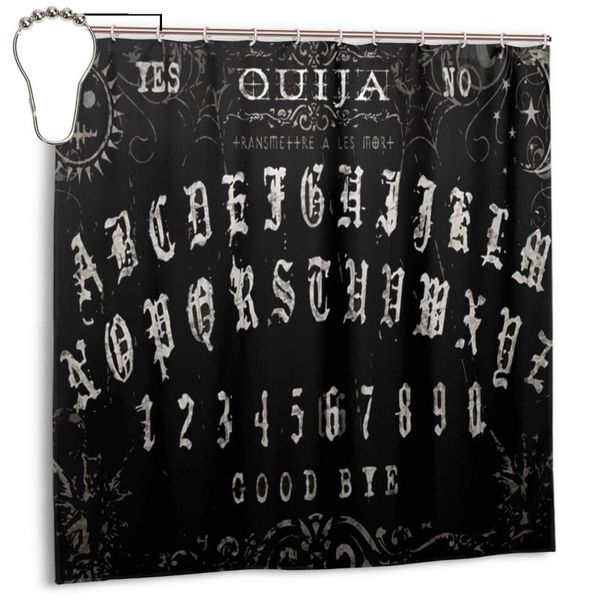 

shower curtains retro ouija boards design black waterproof polyester bathroom curtain with hooks decoration